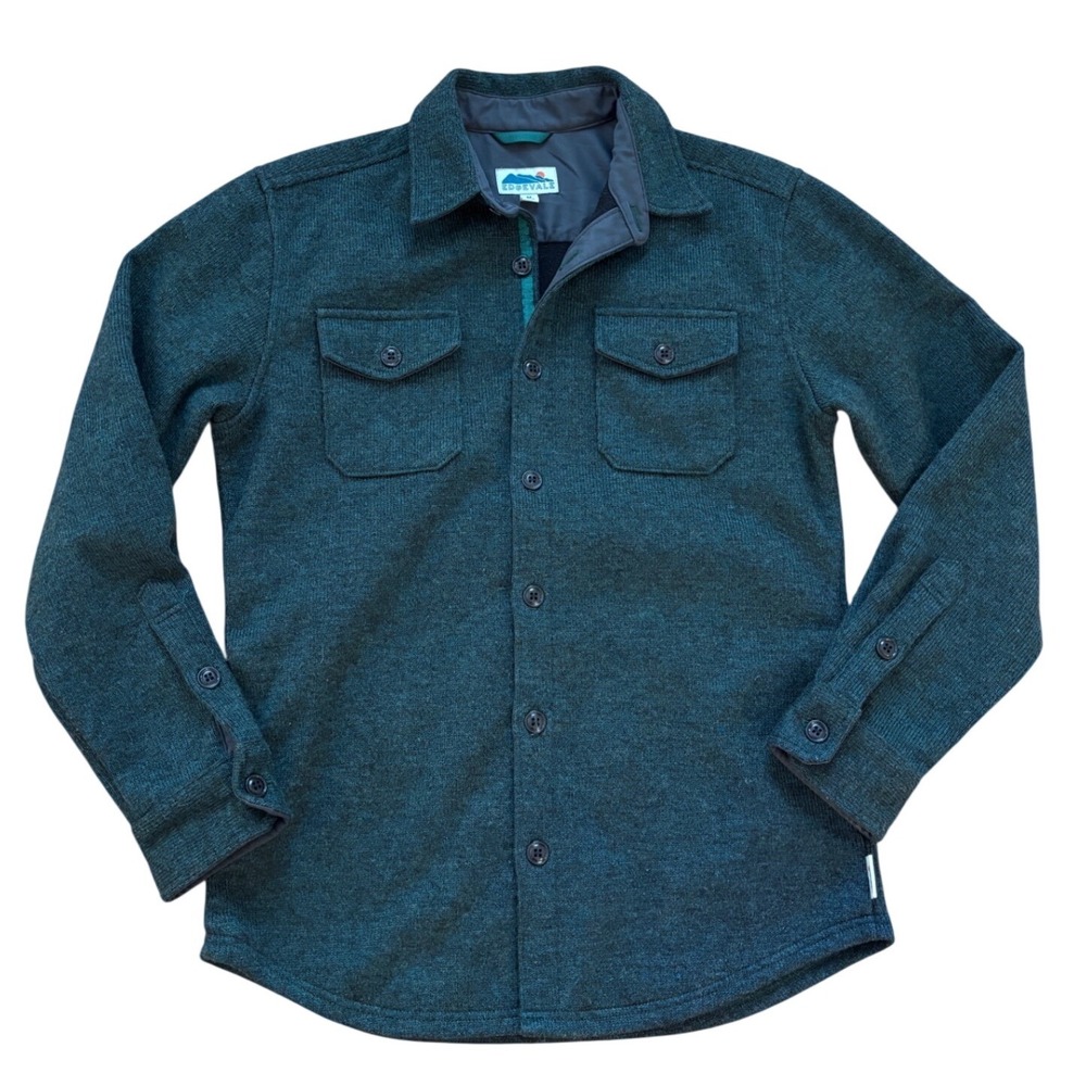 Edgevale North Coast Shirt Jacket Mens Medium Green Fleece Lined Made in USA